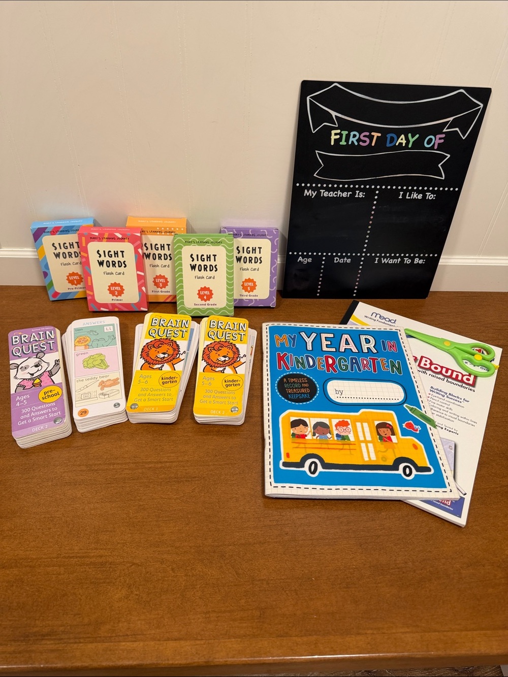 Kids Learning Activity Card Pack and Kindergarten Memory Book - Multicolor